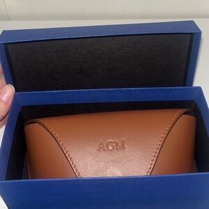 ROYCE New York Brown Leather Sunglasses Case